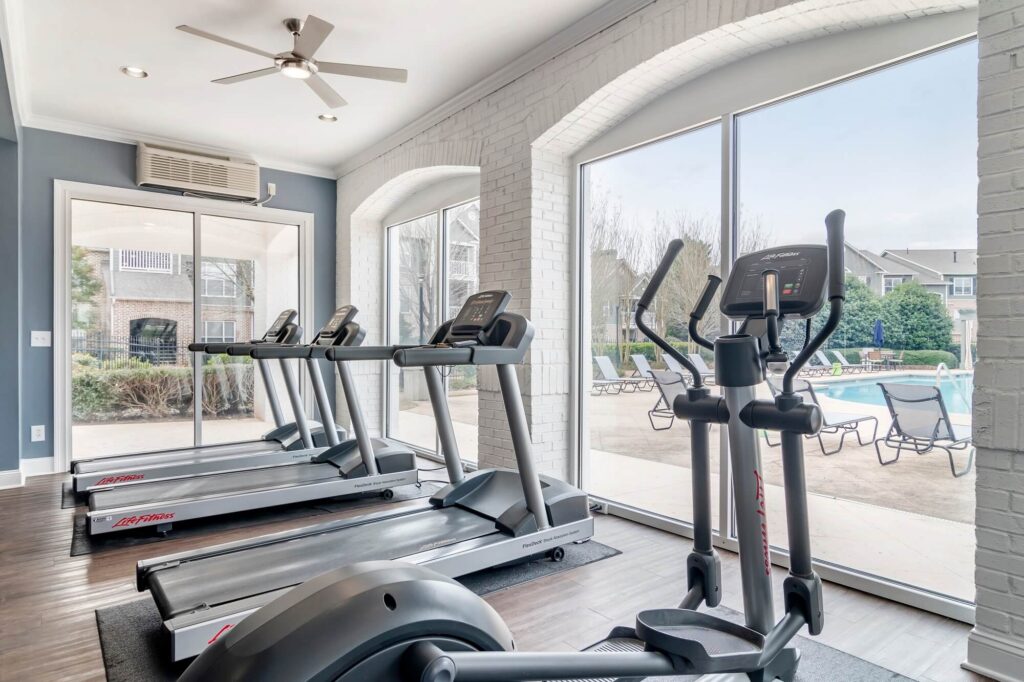 Fitness center with cardio machines